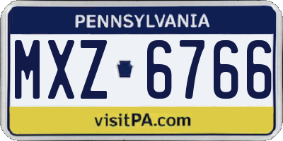 PA license plate MXZ6766