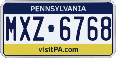PA license plate MXZ6768