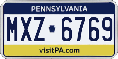 PA license plate MXZ6769