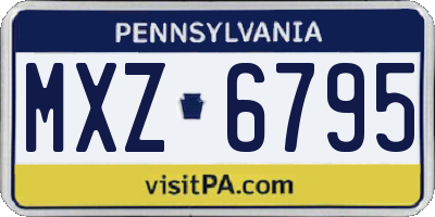 PA license plate MXZ6795