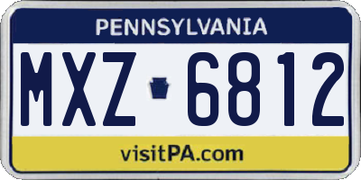 PA license plate MXZ6812