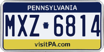 PA license plate MXZ6814