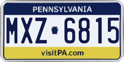 PA license plate MXZ6815