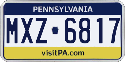 PA license plate MXZ6817