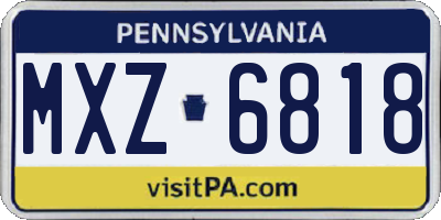 PA license plate MXZ6818
