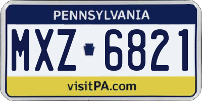 PA license plate MXZ6821