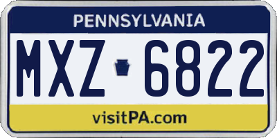 PA license plate MXZ6822