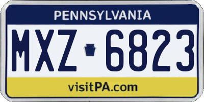 PA license plate MXZ6823