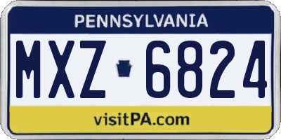 PA license plate MXZ6824