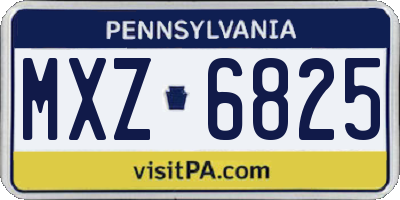 PA license plate MXZ6825