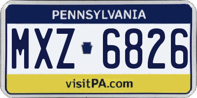 PA license plate MXZ6826