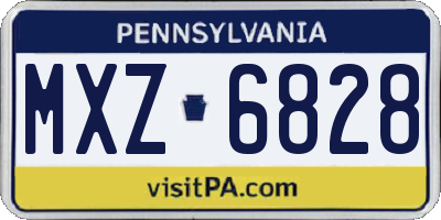 PA license plate MXZ6828