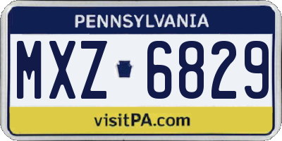 PA license plate MXZ6829