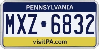 PA license plate MXZ6832