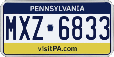 PA license plate MXZ6833