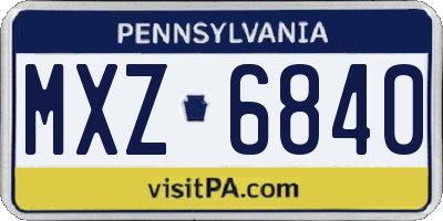PA license plate MXZ6840