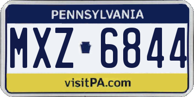 PA license plate MXZ6844