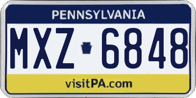 PA license plate MXZ6848