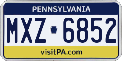 PA license plate MXZ6852