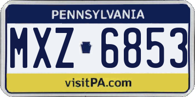 PA license plate MXZ6853