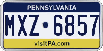 PA license plate MXZ6857