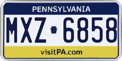 PA license plate MXZ6858
