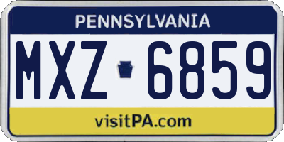 PA license plate MXZ6859