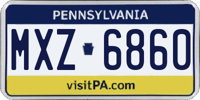 PA license plate MXZ6860