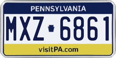 PA license plate MXZ6861