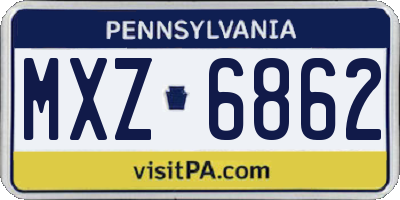 PA license plate MXZ6862