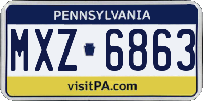 PA license plate MXZ6863