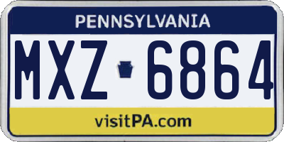 PA license plate MXZ6864