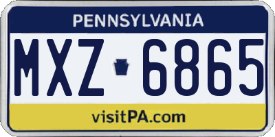 PA license plate MXZ6865