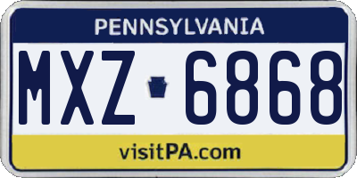 PA license plate MXZ6868