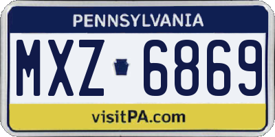 PA license plate MXZ6869