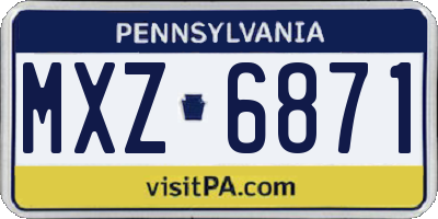 PA license plate MXZ6871