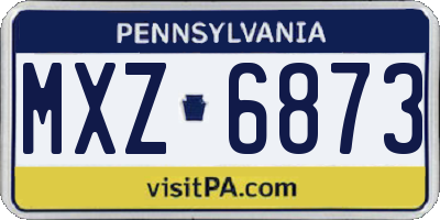 PA license plate MXZ6873