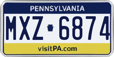 PA license plate MXZ6874