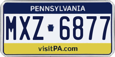 PA license plate MXZ6877