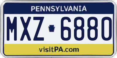 PA license plate MXZ6880