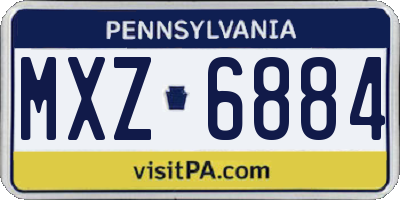 PA license plate MXZ6884