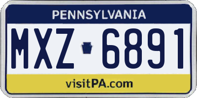PA license plate MXZ6891
