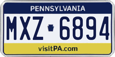 PA license plate MXZ6894