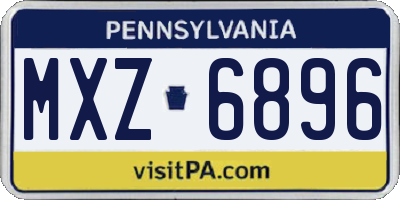 PA license plate MXZ6896