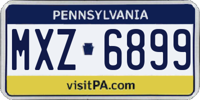 PA license plate MXZ6899