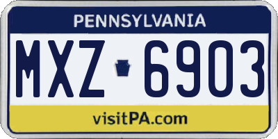 PA license plate MXZ6903