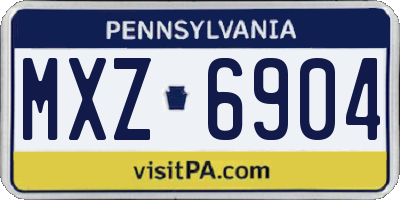 PA license plate MXZ6904