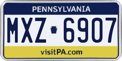 PA license plate MXZ6907