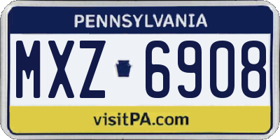 PA license plate MXZ6908