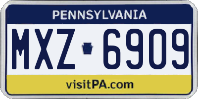 PA license plate MXZ6909